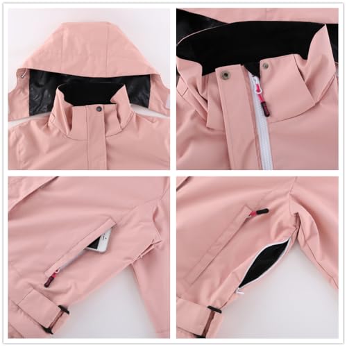 HOTIAN Damen Schneeanzug, Damen Einteiler Skioverall Wasserdicht Winddicht Winter Warme Einteiliger Skioverall,für Wandern Klettern Isoliertes Snowboarden White-women L