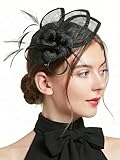 C.Garopl Accessories Fascinators Hats Women Vintage Wedding Fashion Headband Clip Church Cocktail Dresses Headwear Tea Party (Black-01)