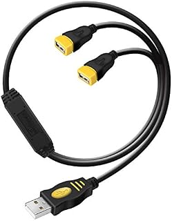 USB Splitters - wishacc 2-Port USB Hub 1 Male to 2 Female USB