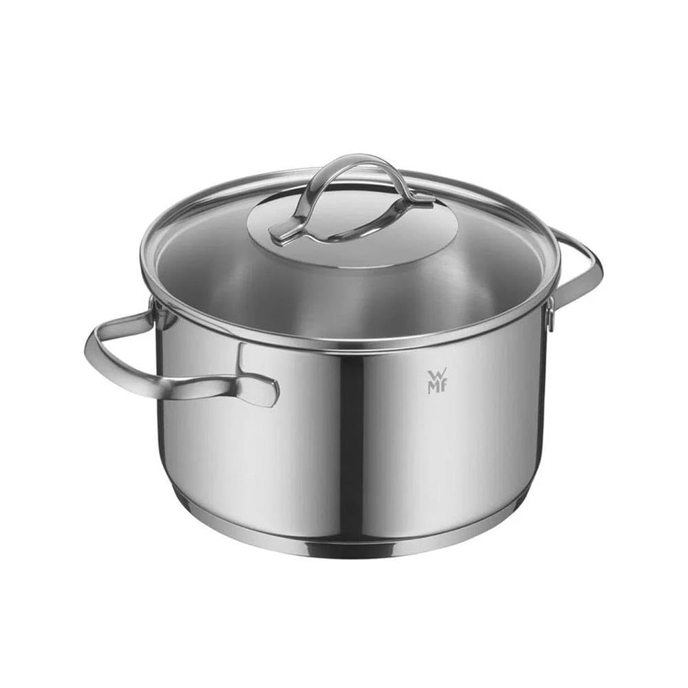 WMF Provence Plus Topfset Induktion 5-teilig, Kochtopf Set unbeschichtet mit Glasdeckel, für alle Herdarten geeignet, Induktions Töpfe Set, ohne Skalierung, Cromargan Edelstahl poliert