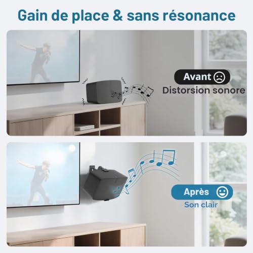 notiela Support mural inclinable et pivotant pour haut-parleur Sonos 5 et Play 5 - Support robuste pour Sonos Five et Play 5 Gen 2, noir – vue 5
