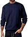 JMIERR Mens Fall Sweaters Fashion Sweatshirts Long Sleeve Lightweight Shirt Texture Crewneck Pullover Clothes, XL, Navy Blue