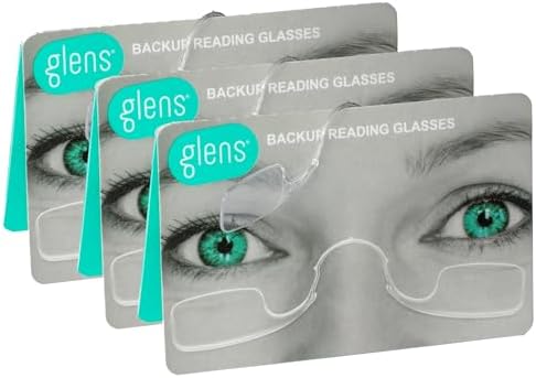 glens Unisex Armless Reading Glasses - 3 Reading Glasses - Emergency Lightweight Pocket Ultra Thin Readers