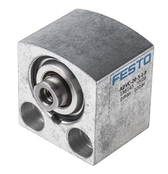 FESTO ADVC-20-5-I-P 188145, 1-10 BAR, 20 MM BORE, 5 MM STROKE, DOUBLE-ACTING, ELASTIC CUSHIONING RINGS/PADS AT BOTH ENDS, M5 PNEUMATIC CONNECTION, PNEUMATIC CYLINDER, SERIES ADVC, SHORT-STROKE, WROU