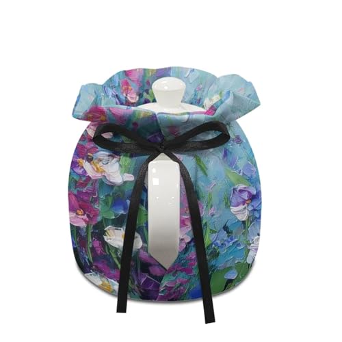 Image of Tea Cosy for Teapot Insulated Watercolor Flower Print Tea Kettle Cover Insulation and Keep Warm Portable Teapot Cozy Breakfast Warmer with Drawstring Breakfast Warmer Kitchen Decor