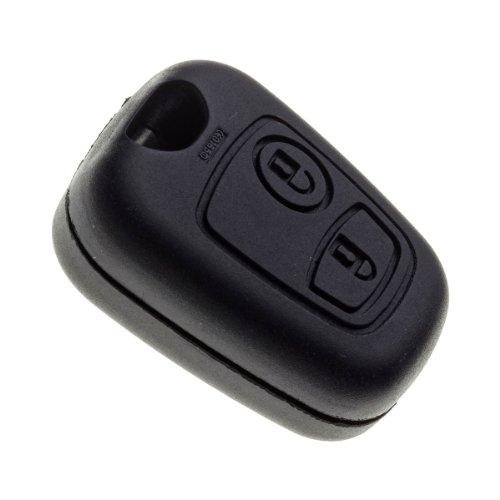 JONGO - Coque de Clé sans Lame Compatible avec Peugeot 107 (2005 - 2014) et 307 (2001 - 2005) - Boitier Clef Plip Voiture Télécommande 2 Boutons