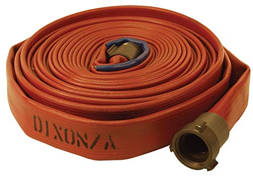Dixon H515R100RAS 1-1/2" x 100' LD Red Fire Hose CPLD RL Alum NPSH, 100' Length, 1.5" ID, 225 psi, Nitrile