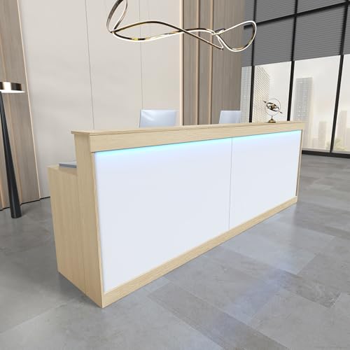 Huariifowm LED Reception Desk with Drawers & Lockers