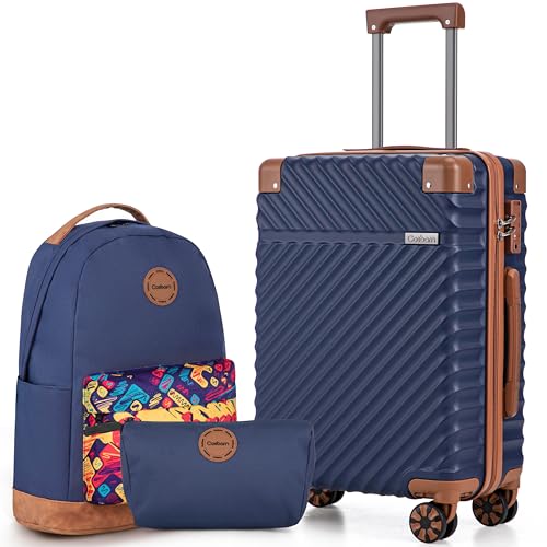 Image of Cosbarn Carry On Luggage 22x14x9 Airline Approved,3 Piece Luggage Set