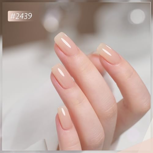 Image of GAOY Jelly Nude Gel Nail Polish Set, 6 Transparent Colors Sheer Light Pink Brown Soak Off UV Light Cure Gel Polish Kit for Salon and Nail Art DIY at Home