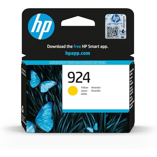 HP 924 4K0U5NE, Cartuccia Originale da 400 Pagine, Compatibile con le Stampanti OfficeJet Pro Serie 8120 e 8130, Giallo