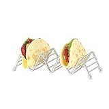 Diseño de acero inoxidable de alta calidad: expresa el lujo y profesional para tu fiesta con amigos y clientes. Soporte de tacos de acero inoxidable delicadamente diseñado, perfecto para servir en la mesa para hacer que tu Taco Martes Noches realmente fascinante y delicado.
