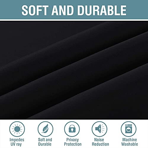 Image of H.VERSAILTEX Blackout Curtain for Living Room Thermal Insulated Window Treatment Curtain Extra Long 45 inch Length Energy Saving Solid Grommet Top Blackout Drape, One Panel,Jet Black