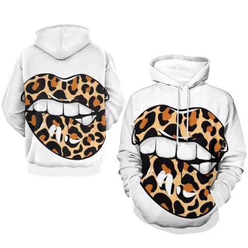 Sweat à capuche bouche de léopard UMENG pull unisexe taille S - 7