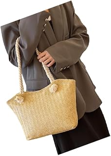 GuLiNiao Women's Large Straw Weave Bag Summer Travel Tote Bag Woven Shoulder Bag Large Straw Tote Beach Bag for women