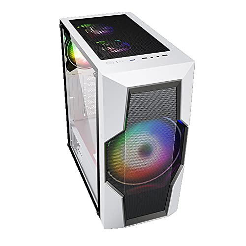BBNB Computer Cases,Mid-Tower PC Gaming Case ATX/M-ATX/ITX - Front I/O USB 3.0 Port - Acrylic Glass Side Panel - 200mm Big Fanm - Water-Cooling Ready (Color : White)
