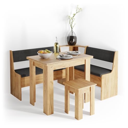Miniatura 7 de Vicco Banco De Comedor Roman, Roble Dorado, 106.6 X 41.5 Cm