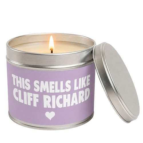 Funny Cliff Richard Candle for Music Fans Vanilla Soy Wax Tin