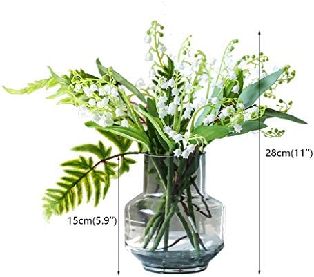 Amazon 偽の花 造花 ホワイトスズランシルク造花花嫁ウェディングブーケ花瓶フェイクフラワーセットの表センターピースホーム装飾 サイズ 28cm 造花 オンライン通販