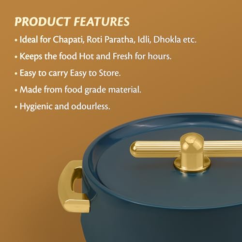 Image of SELVEL Elegance Casserole | Advanced PU Insulation | Elegant Design Hot Pot | Hot Case Keeps Food Hot & Fresh for Hours | Serve Chapati, roti, Biryani and More (Emerald Green, 700)