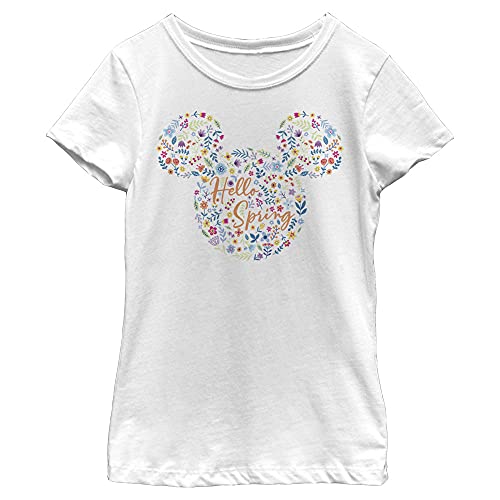 T-shirt Disney Characters Floral Ears vêtement fille col rond coton uni