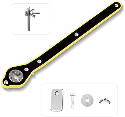 Automotive 360° Swivel Car Jack and Lug Wrench, Handle Scissor Jack, Garage Tire Wheel Lug Wrench, Lift Speed Handle Tool, Car Jack Wrench Positive and Reversal Knob Design for Travel/Truck/SUV/Vans