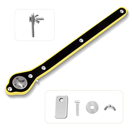 Automotive 360° Swivel Car Jack And Lug Wrench, Handle Scissor Jack, Garage Tire Wheel Lug Wrench, Lift Speed Handle Tool, Car Jack Wrench Positive And Reversal Knob Design For Travel/Truck/Suv/Vans #TOP1