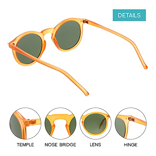 zeroUV Retro Horn Rimmed Keyhole Nose Bridge P3 Round Sunglasses 49mm3