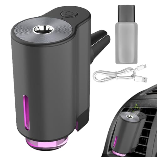 Ambientador Inteligente para Coche,Difusor De Aromas con USB Recargable,Clip De Ventilación para Ambientador,3 Modos Difusión,Compatible con Aceites Esenciales para Viajes,Oficina Y Uso Diario