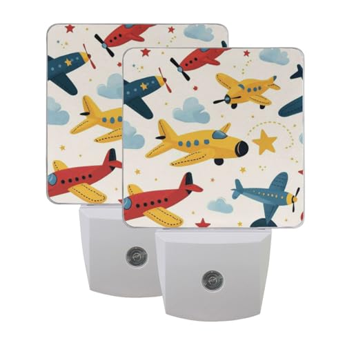 Lámpara de noche infantil avión multicolor LED sensor