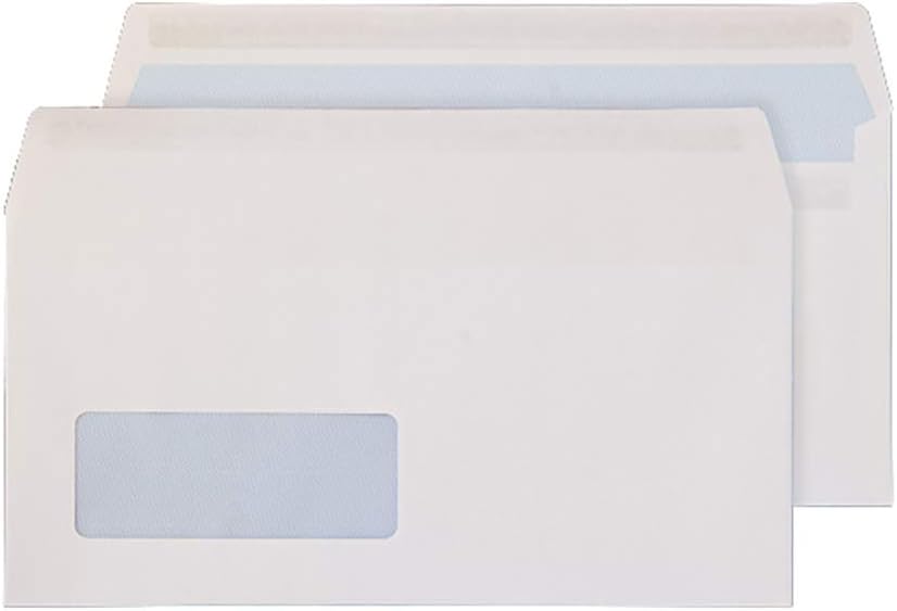 Blake Envelopes Purely Everyday 15884 Briefumschläge Selbstklebend Mit Fenster Weiß DL+ 114 x 229 mm - 90g/m² | 1000 Stück