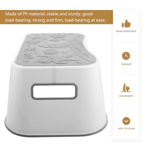 Tabouret repose-pieds salle de bain PP blanc solide pour adulte - 3