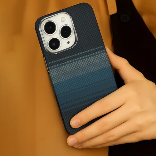 Image of AIBEX Aramid Fiber MagSafe Case Compatible for Apple iPhone 16 Pro| Slim Protective Back Cover with Built-in Magnets| Wireless Charging Support| Camera Ring Stand| Shockproof with Air Guard Corners
