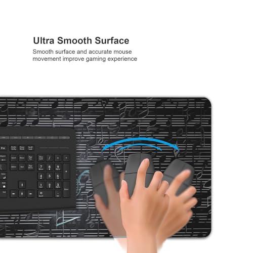 Tapis de souris de jeu XXL glisse fluide avec bords cousus