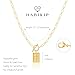 HABIKIP 14K Gold Plated Long Chunky Cross Necklaces for Women, Toggle Clasp Chain Dainty Religious Paperclip Necklace Pendant Rope Trendy Cuban Link Chain Choker Fashion Jewelry Gift Baptism