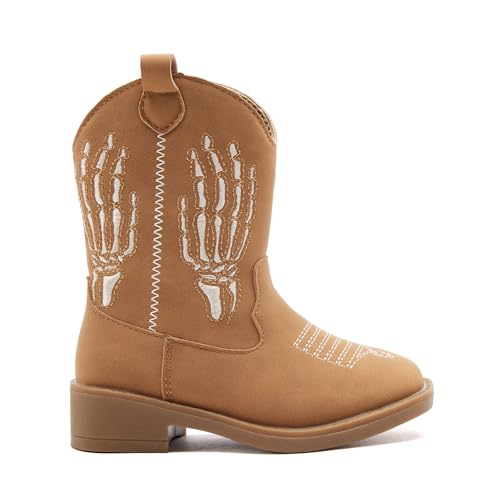 BMCiTYBM Toddler Cowgirl Cowboy Boots Boys Girls Square Toe Western Boots Mid Calf Side Zipper Riding Shoes for All Seasons3