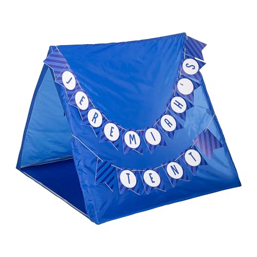 Fun Express Personalized Pennant Banner with Blue Sleepover Tent