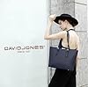 David Jones - Sac à Main Shopping Femme Grand Format - Sac Cours Lycée Fille - Cabas Fourre-Tout Porté Epaule Cuir PU Anse Longue - Shopper Grande Capacité A4 - Sac Etudiante Travail - Bleu Foncé #1