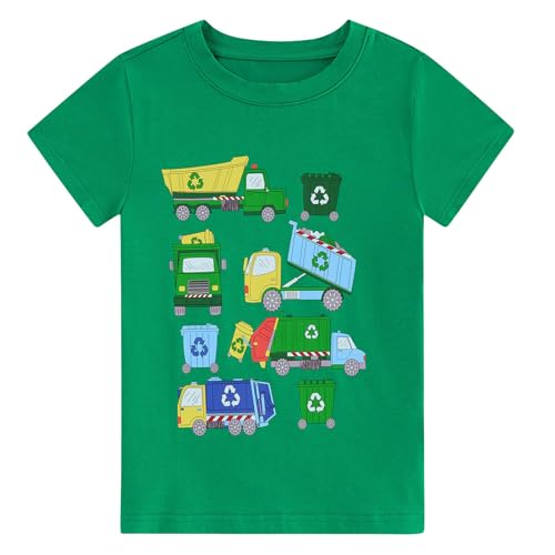 Kids Boys Cotton T-Shirts Shark T Shirt Short Sleeve Fishing Tees Truck for 3-6 Years