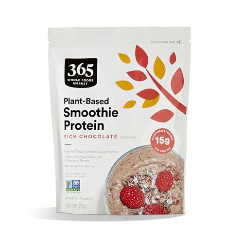 365 by Whole Foods Market Protein Plantpowder Smoothie Rich Chocolate 9 Ounce