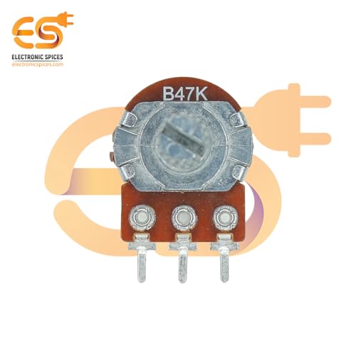 Image of Electronic Spices 47k 3Pin Round Shaft Rotary Potentiometer Volume Pot 47K with Knob for Multiple Applications (Pack of 4)