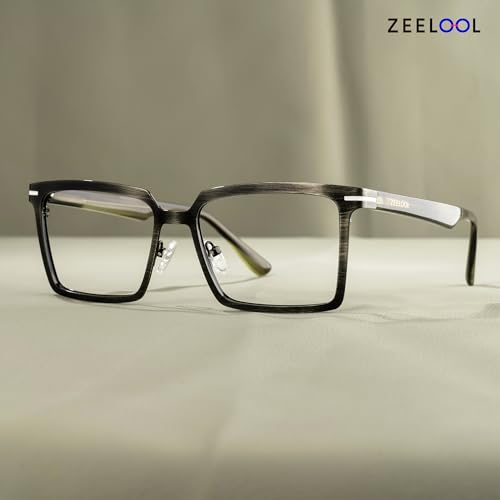 Image of Zeelool Blue Light Glasses for Men Classic Rectangle Blue Light Blocking Glasses TV Phone Computer Gaming Glasses Sharma ZJGM883077-01 Black