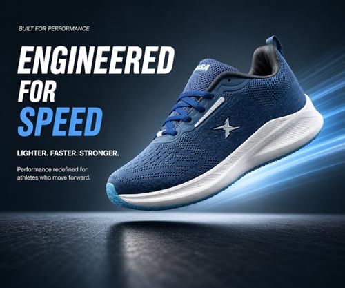 Image of Kraasa Men's Running Shoes | Breathable Mesh Upper | Lightweight Phylon Sole | Cushioned EVA Insole | Comfortable Sports & Casual Sneakers for Gym, Walking & Daily Use