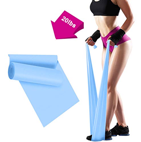 ERUW Fitnessbänder Gymnastikband Widerstandsbänder Elastisch Stretching Bänder Übungsband Trainingsband für Yoga Elastisch Krafttraining, Muskelaufbau, Pilates Fitnessband Kurs (Sky Blue)