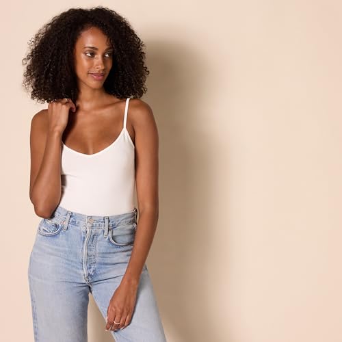 Amazon Essentials Women's Slim-Fit Knit V-Neck Layering Cami (Available in Plus Size), Pack of 42