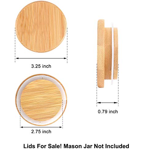 Bamboo Mason Jar Lids Wide Mouth Storage Canning Jar Lids, Cnvoila 6 Pack Lids For Wide Mouth Mason Jar #TOP2