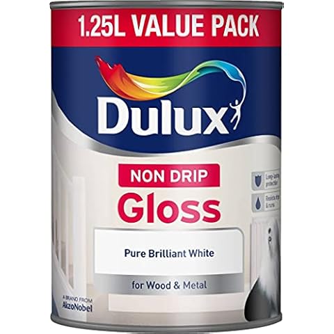 Dulux Pure Brilliant White Non Drip Gloss Paint Cover