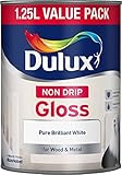 Dulux Non Drip Gloss 1.25L Pure Brilliant White (670317)