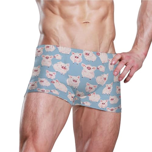 Pig Cute Animal Mens Swim Trunk Swimwear Bathing Suit Swim Brief Square Leg Board Short S B04034563