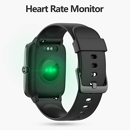 Lintelek Smart Watch with 1.3" LCD Full Touch Screen, Large Screen Fitness Tracker with Heart Rate Monitor, Pedometer, Sleep Tracker, Waterproof Activity Tracker for Men, Women and Gift (Black)